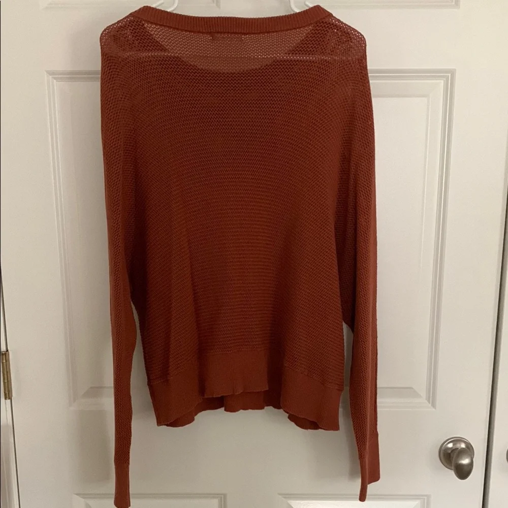 Prologue Rust/Brown Crewneck Sweater with Ribbed Texture - Picture 9 of 9